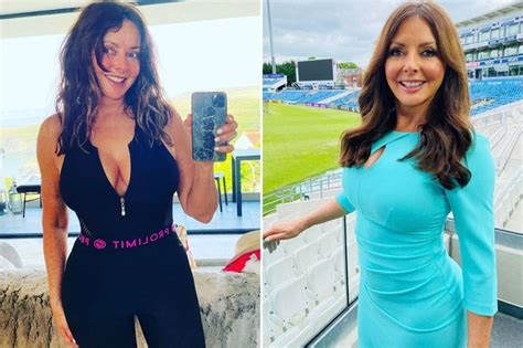 Carol Vorderman 60 Wows Fans With Red Hot Plunging Swimsuit Pics