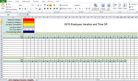 Employee Vacation Tracking Excel Template 2015png 1156×682