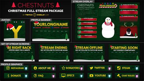 Chestnuts Christmas Stream Package Twitch Overlay