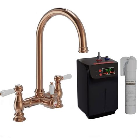 lsc traditional bridge 3in1 copper and white boiling hot water kitchen tap and tank kitchen from