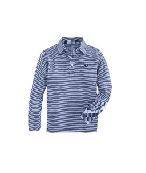 Shop Boys Long Sleeve Color To White Striped Edgartown Polo At Vineyard
