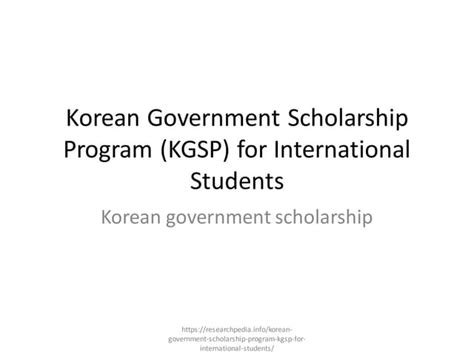Korean Govt Scholarship Program Kgsp For Intl Students Eligibility