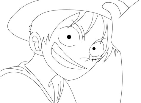 Luffy Lineart By Elsewhereland On Deviantart One Piec
