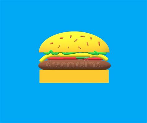 Hamburger Fast Food Beef Bun Fast Cheeseburger Stock Illustration