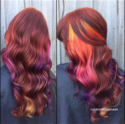 Multi Colored Hair Hair Color Long Hair Styles Beauty Haircolor