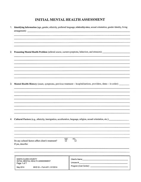 Printable Psychological Assessment Forms And Templates Fillable Gambaran