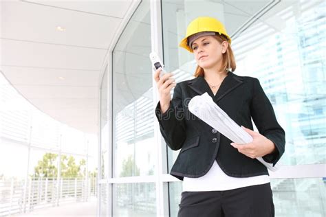 Woman Architect On Construction Site Stock Image Image Of