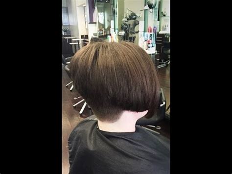 Extra short stacked bob how to wear bangs with short hair? Hair Makeover - Long to Bob Haircut with a Buzzed Nape ...