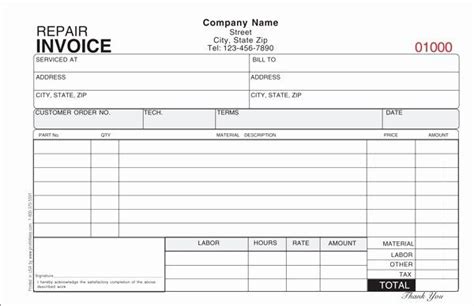 Hvac Service Order Invoice Template New Air Conditioning Repair Invoice