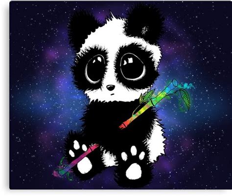 Galaxy Panda Canvas Print By Donebymargo Redbubble