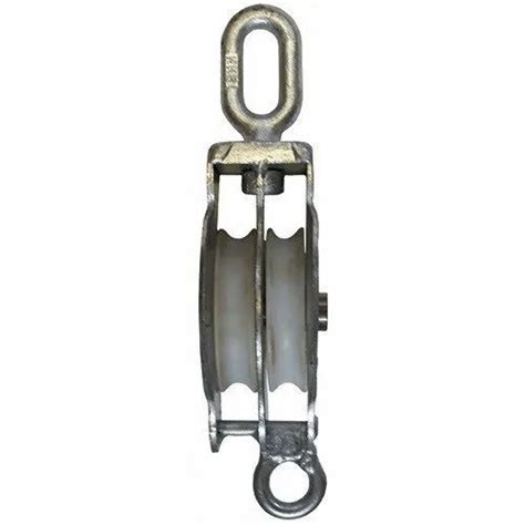 Mild Steel Double Sheave Wire Rope Pulley Block For Lifting Purpose