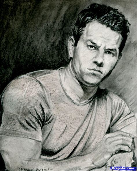 Mark Wahlberg Drawing Pencil Sketch Colorful Realistic Art Images
