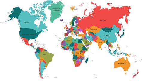 Mapa Múndi Continentes Países E Estados Mapa Do Mundo Mapa Mundi Vetor Mapa Mundi Imagem