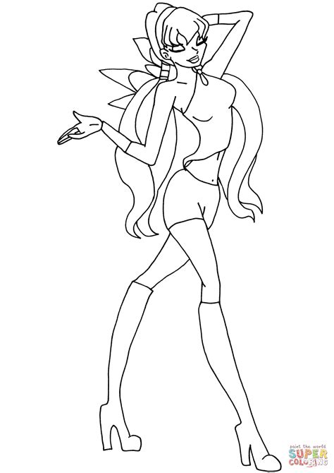 Winx Club Coloring Pages Stella Coloring Pages