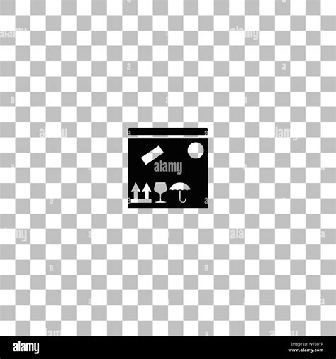 Sending Box Black Flat Icon On A Transparent Background Pictogram For