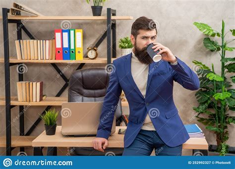 stop and sip the coffee professional man drink coffee in office rest break stock image image