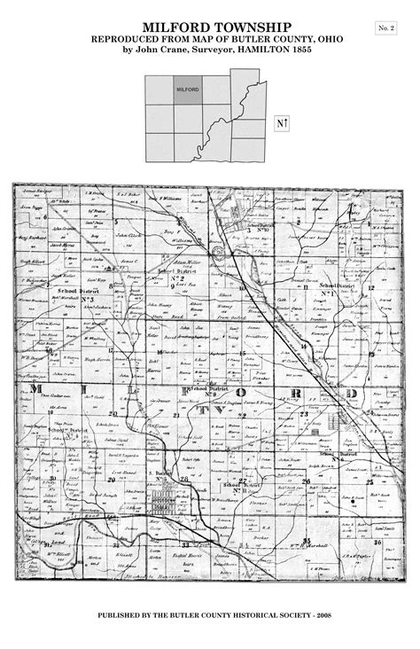1855 Map Of Butler County Butler County Historical Society