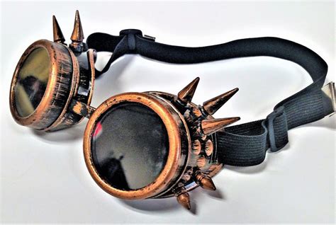 brass spiked steampunk goth goggles etsy