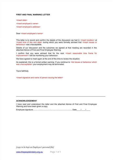 sample final warning letters  samples examples formats