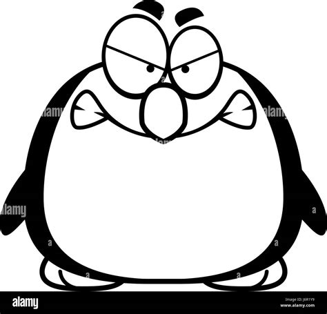 A Cartoon Illustration Of A Penguin Looking Angry Stock Vector Image