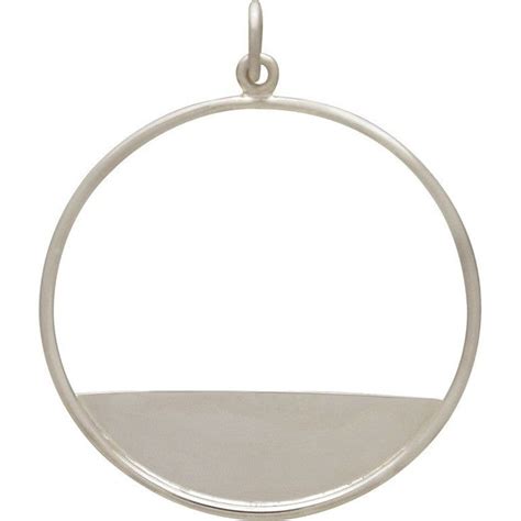 Sterling Silver Circular Pendant With Flat Plate Edge In 2022
