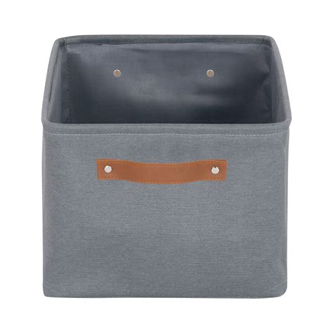 Mainstays Grey Canvas Storage Basket With Handles