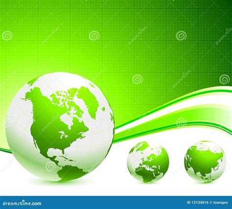 Green Globes On Abstract Background Stock Vector Illustration Of