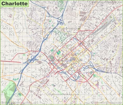 Charlotte Nc Roads Map Free Printable Map Highway Cha