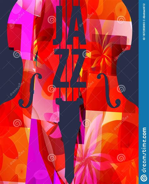 Jazz Music Festival Poster With Violoncello Vector Illustration Design