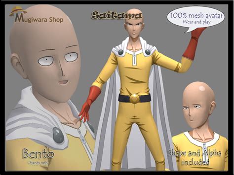 Second Life Marketplace Avatar Saitama One Punch Man 100 Mesh Bento