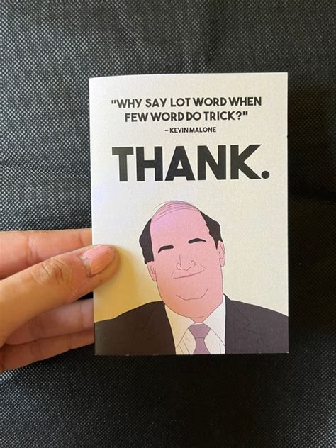 The Office Thank You Card Dunder Mifflin Thank You Card Etsy