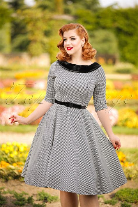 1940s day dresses and tea dresses 1940s fashion dresses houndstooth dress 40s style dresses