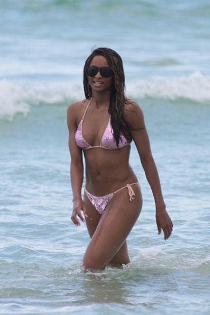 Ciara Rocks A Shiny Pink Bikini In Miami