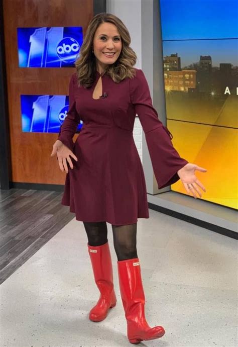 The Appreciation Of Booted News Women Blog Wtvd S Amber Rupinta Is Ready For The Rain In Red