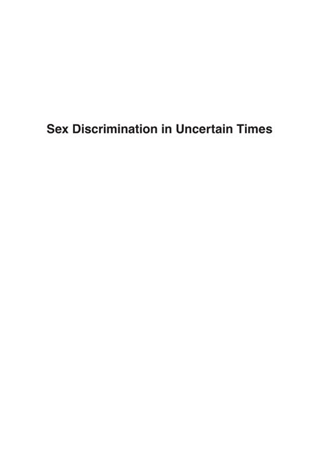 Pdf The Sex Discrimination Act Advancing Gender Equality And Decent Work