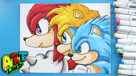 How To Draw Sonic Knuckles Tails Faceoff Youtube