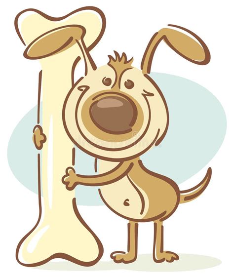 Cartoon Dog With A Bone Stock Vector Illustration Of Cheerful 19382933