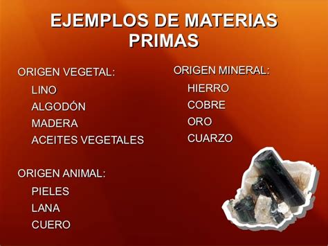 Ejemplos De Materia Prima De Origen Mineral - Material Colección