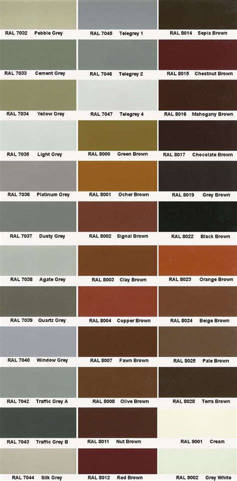 Ral Color Deck Ral Color Chart Ral Colour Chart Ral Colours