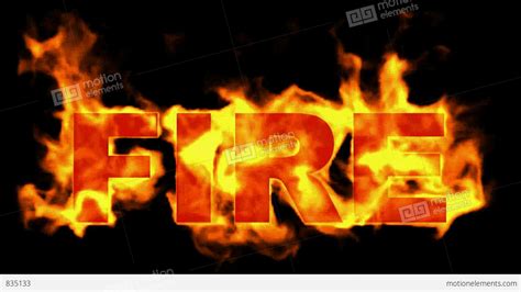 Burning Fire Word Stock Animation 835133