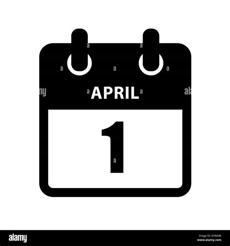 Black Calendar Icon 1st April Vector Illustration Stock Vector Image
