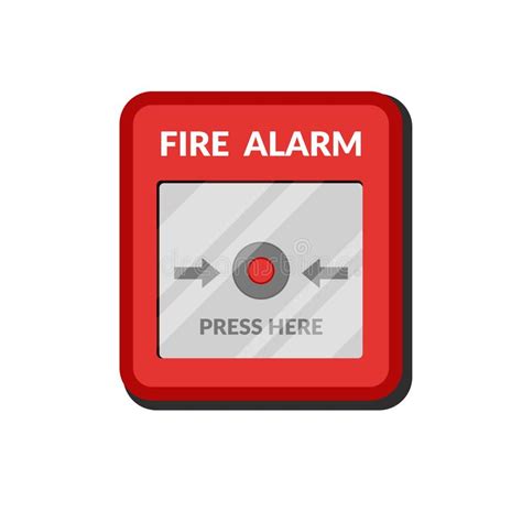 Fire Alarm System Press Button Fire Safety Box Break Red Alarm