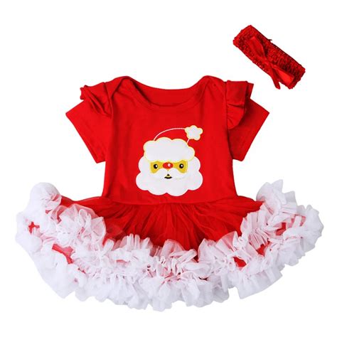 Christmas Red Baby Dress Santa Claus Costume Newborn Baby Girls