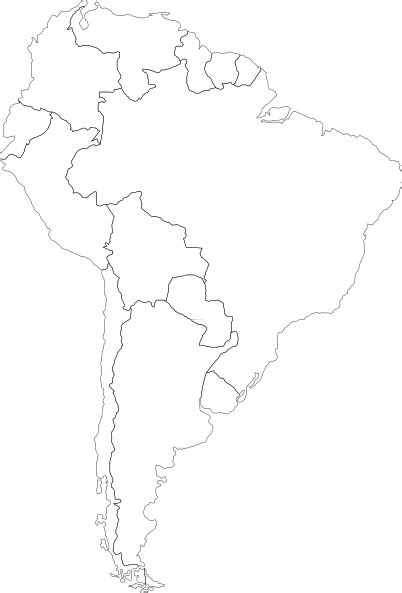 Blank Political Map Of South America Simple Flat Vector Outline Map Images