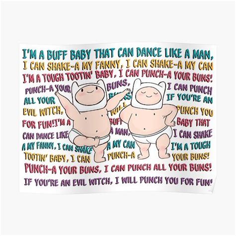Adventure Time Baby Finn Im A Buff Baby Song Lyrics Poster By