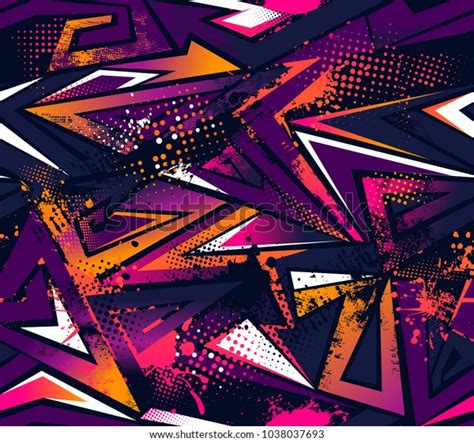 Abstract Seamless Geometric Pattern Grunge Urban Stock Vector Royalty Free