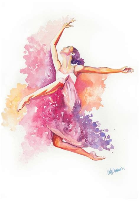 Watercolor Dancer Ballet Painting Watercolor Illustration Watercolor
