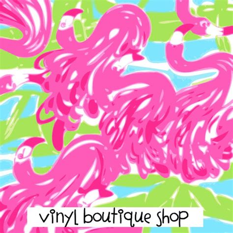 Flamingo Pink Lilly Inspired Vinyl Vinyl Crafts Patterned Vinyl