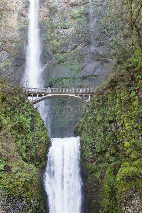 Bridge Multnomah Falls Columbia Gorge Vertical Stock Photo Image Of
