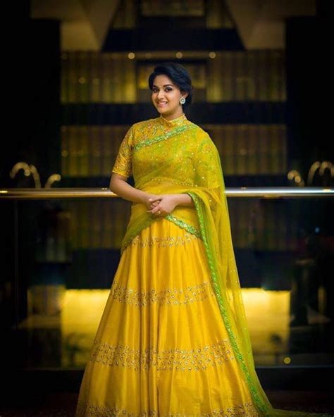 Keerthi Suresh Half Saree Lehenga Lehenga Saree Design Lehnga Dress